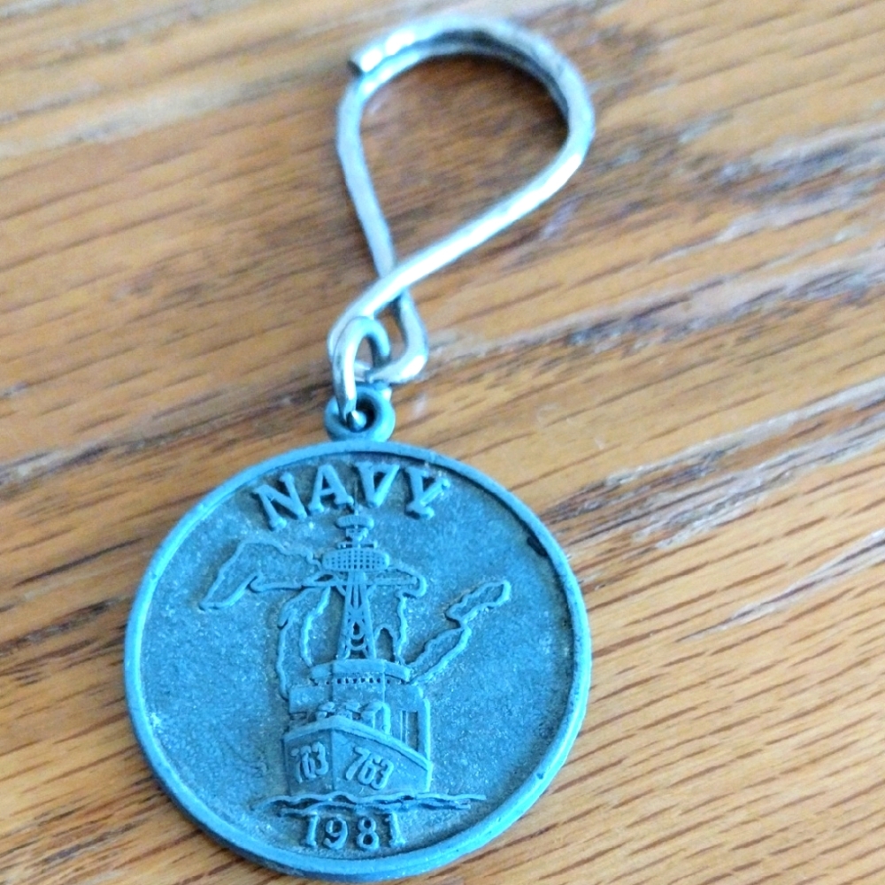1981 Navy Great Lakes Cruise An Adventure Keyring Fob USS William C Lawe DD-763